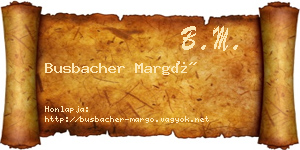 Busbacher Margó névjegykártya